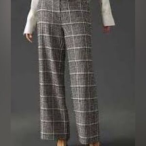 **NWT** Anthropologie: Exquise Plaid Wide-Leg Trousers
